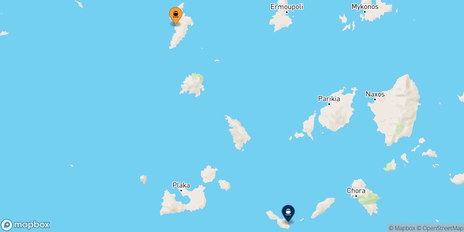 Mapa de la ruta Kythnos Folegandros