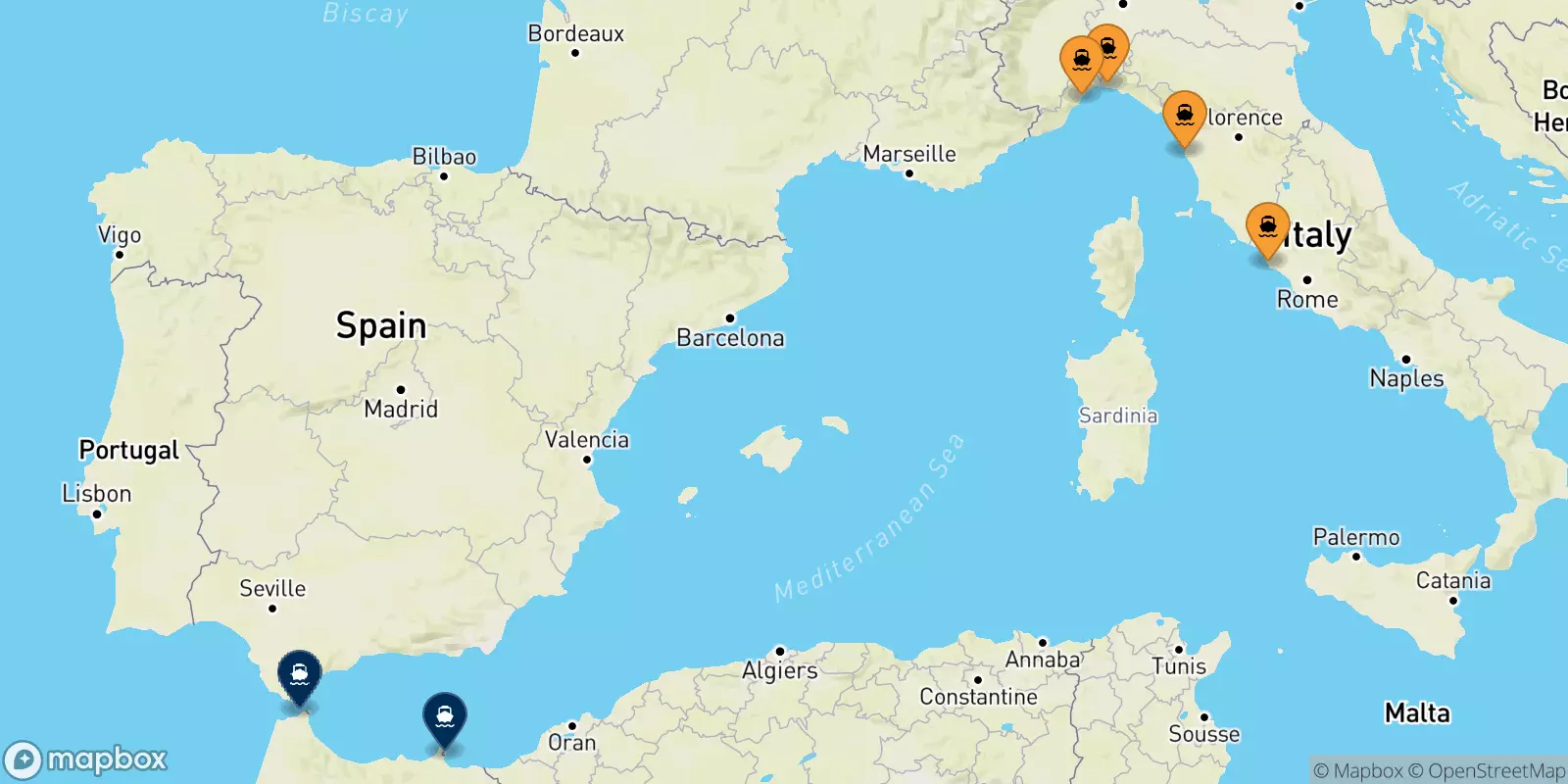 Ferries de Italia a Marruecos