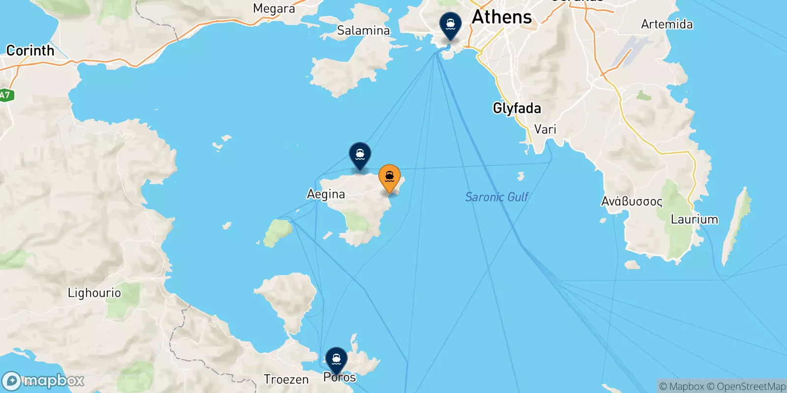 Ferries de Agia Marina (Aegina) a Grecia