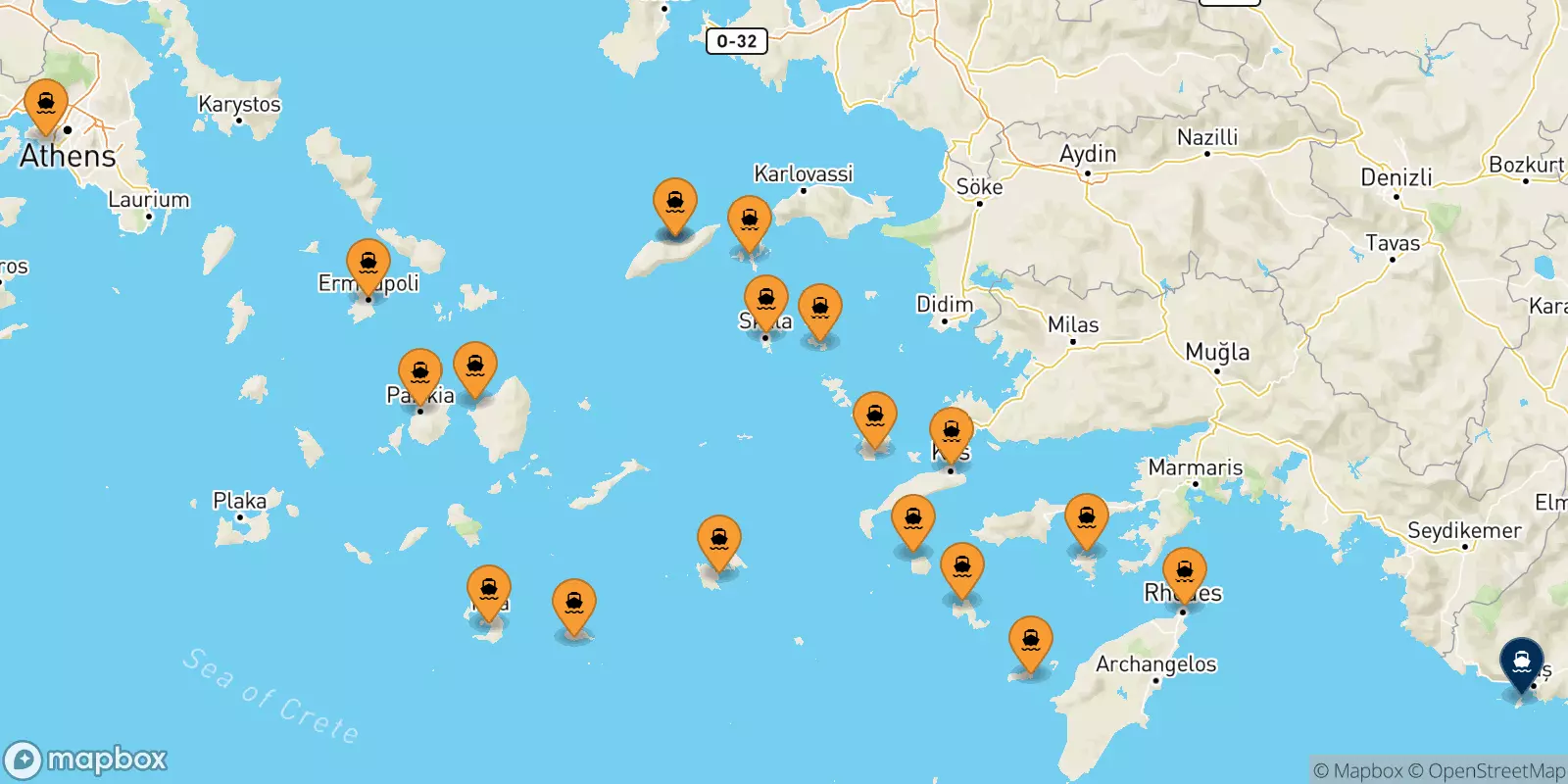 Ferries de Grecia a Kastelorizo