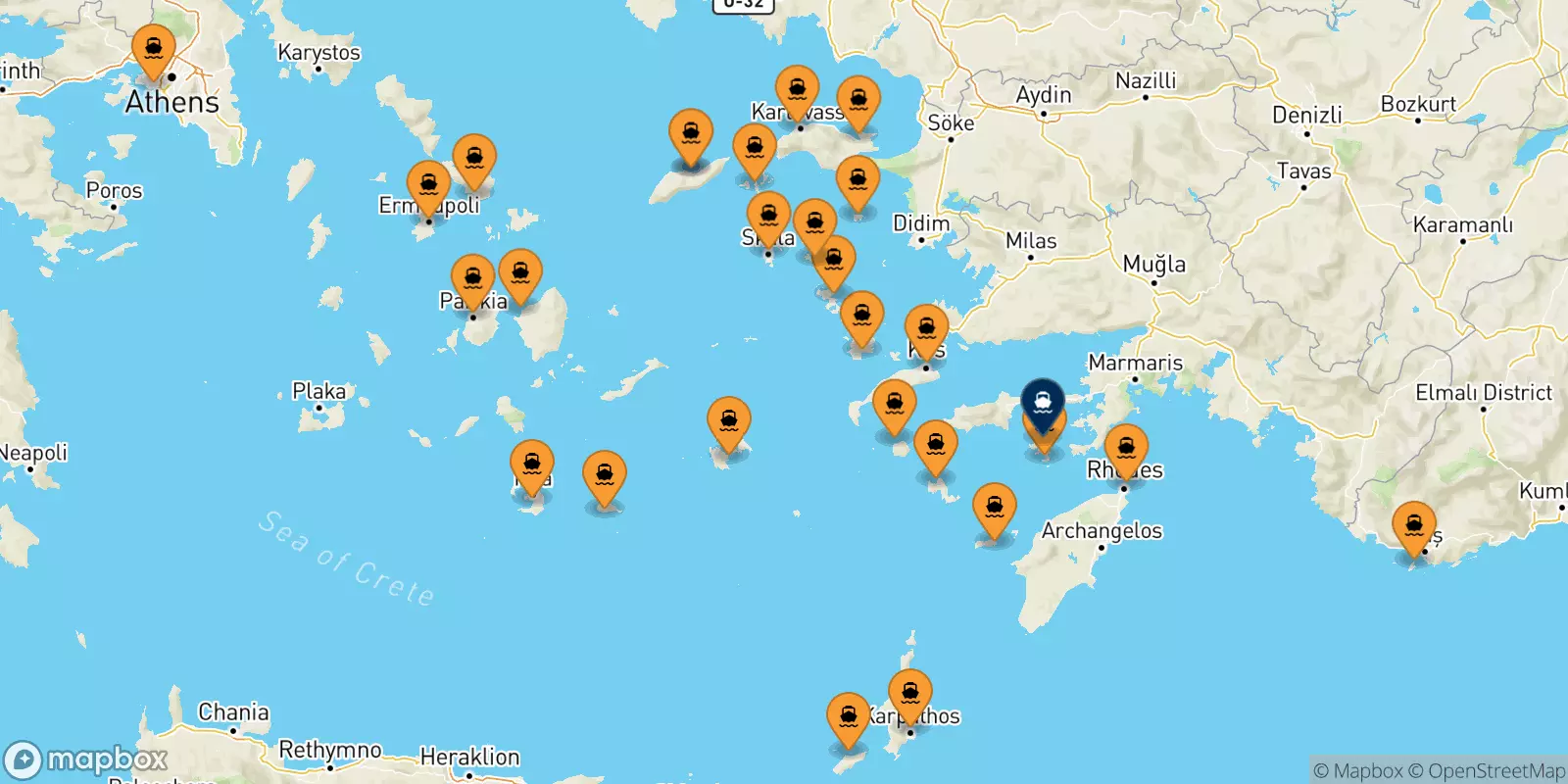 Ferries de Grecia a Symi