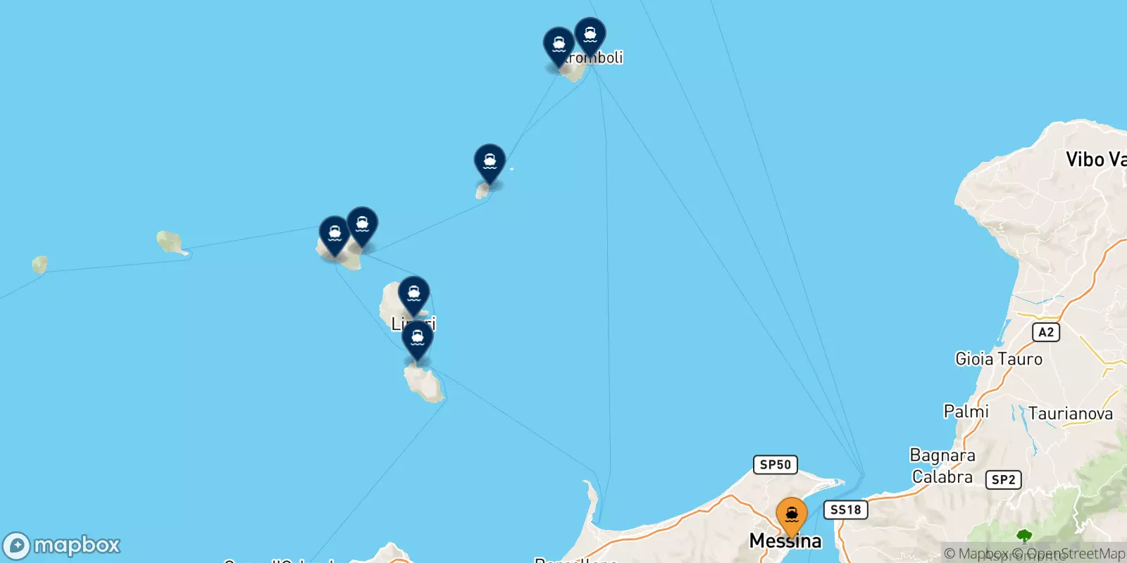 Ferries de Mesina a Islas Eólicas