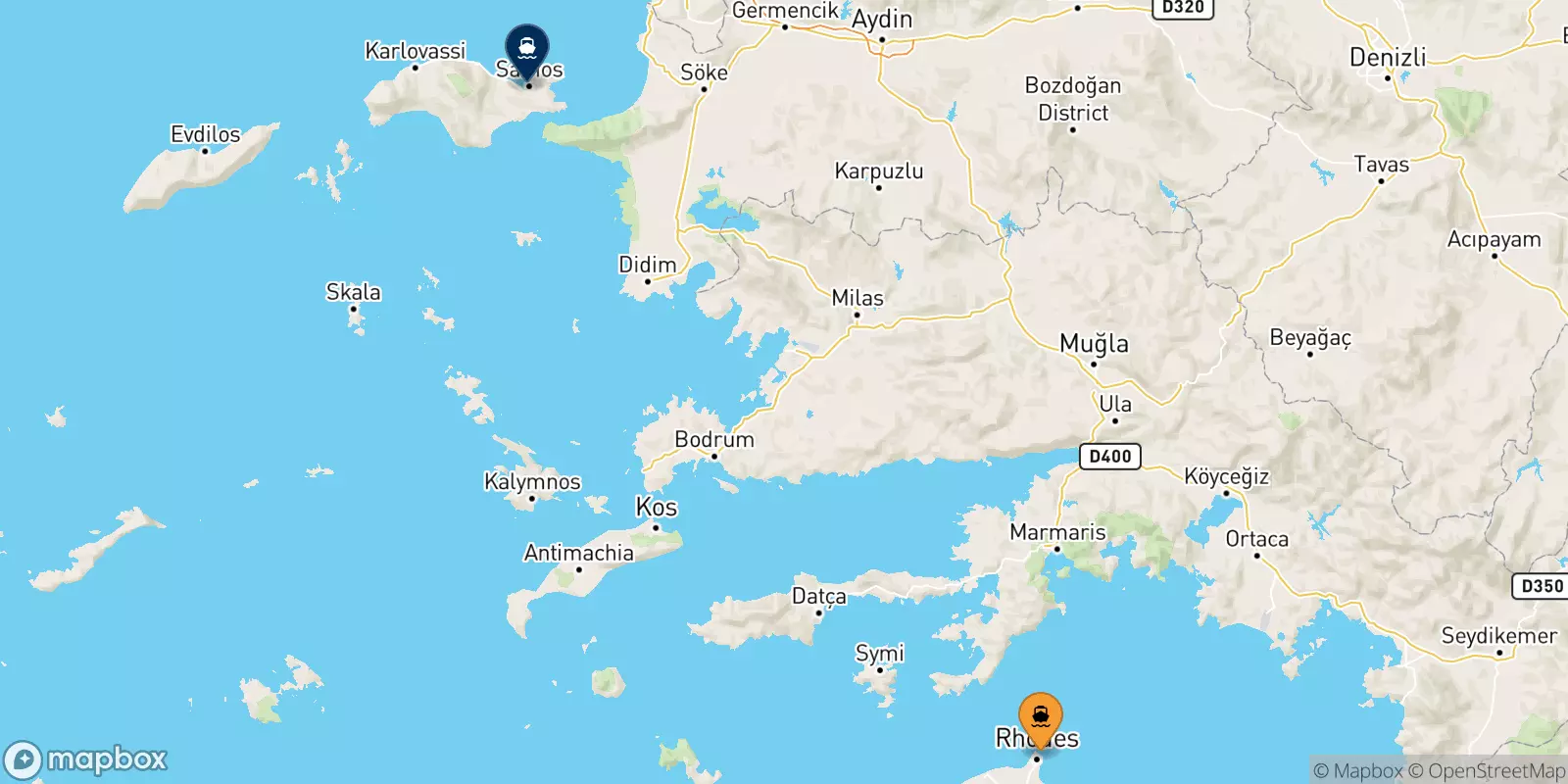 Ferries de Rodas a Vathi (Samos)