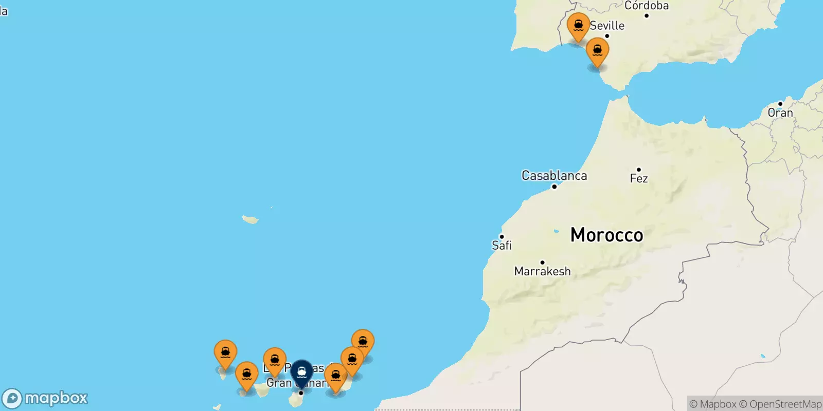 Ferries de España a Las Palmas De Gran Canaria