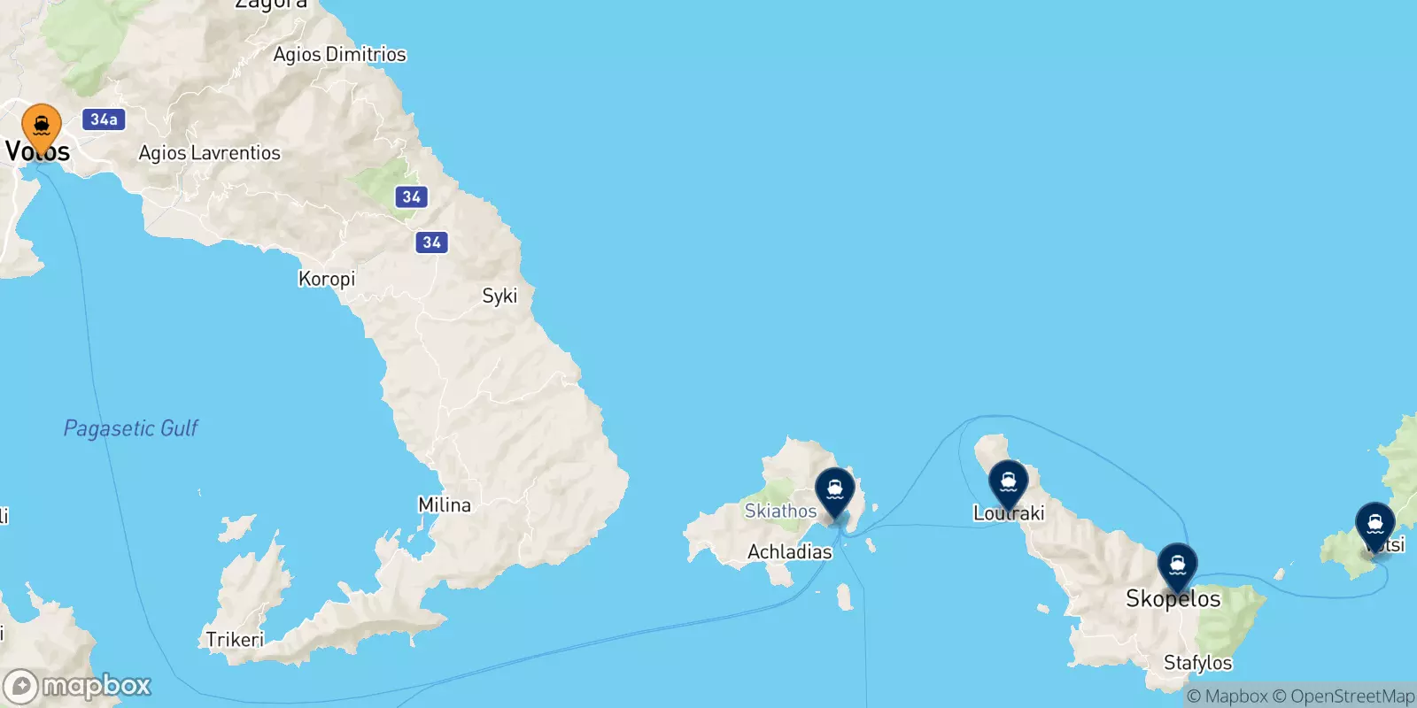 Ferries de Volos a Islas Espóradas