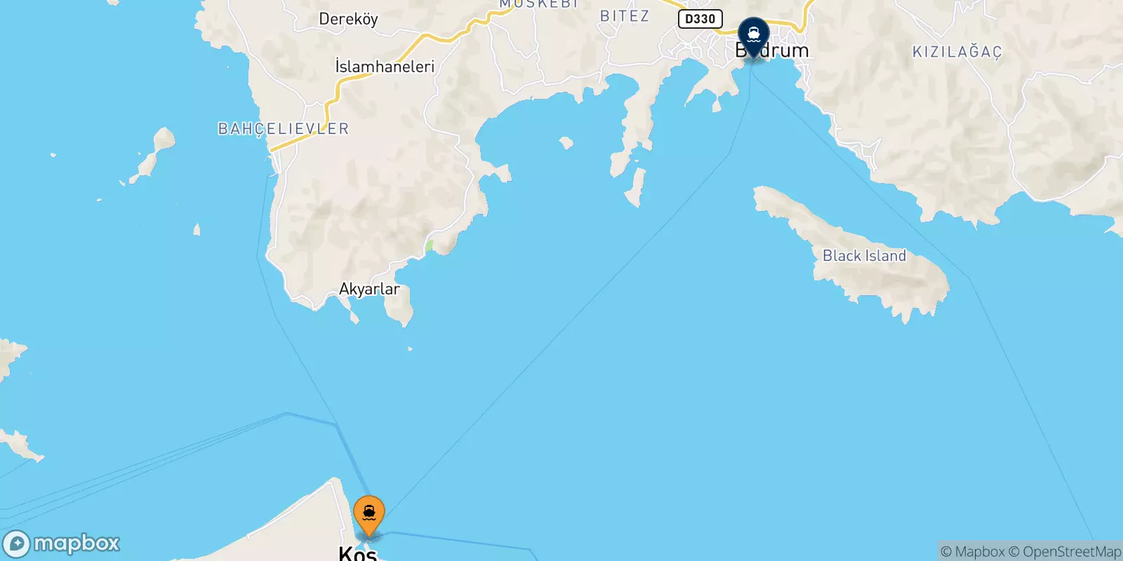 Ferries de Kos a Turgutreis