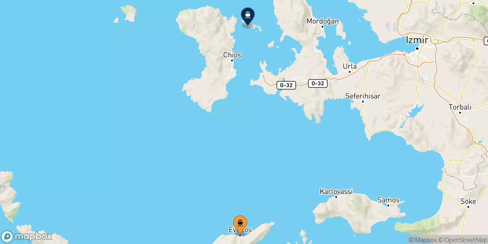 Ferries de Evdilos (Ikaria) a Inousses