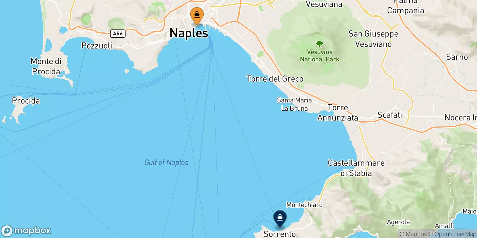 Ferries de Nápoles Beverello a Castellammare