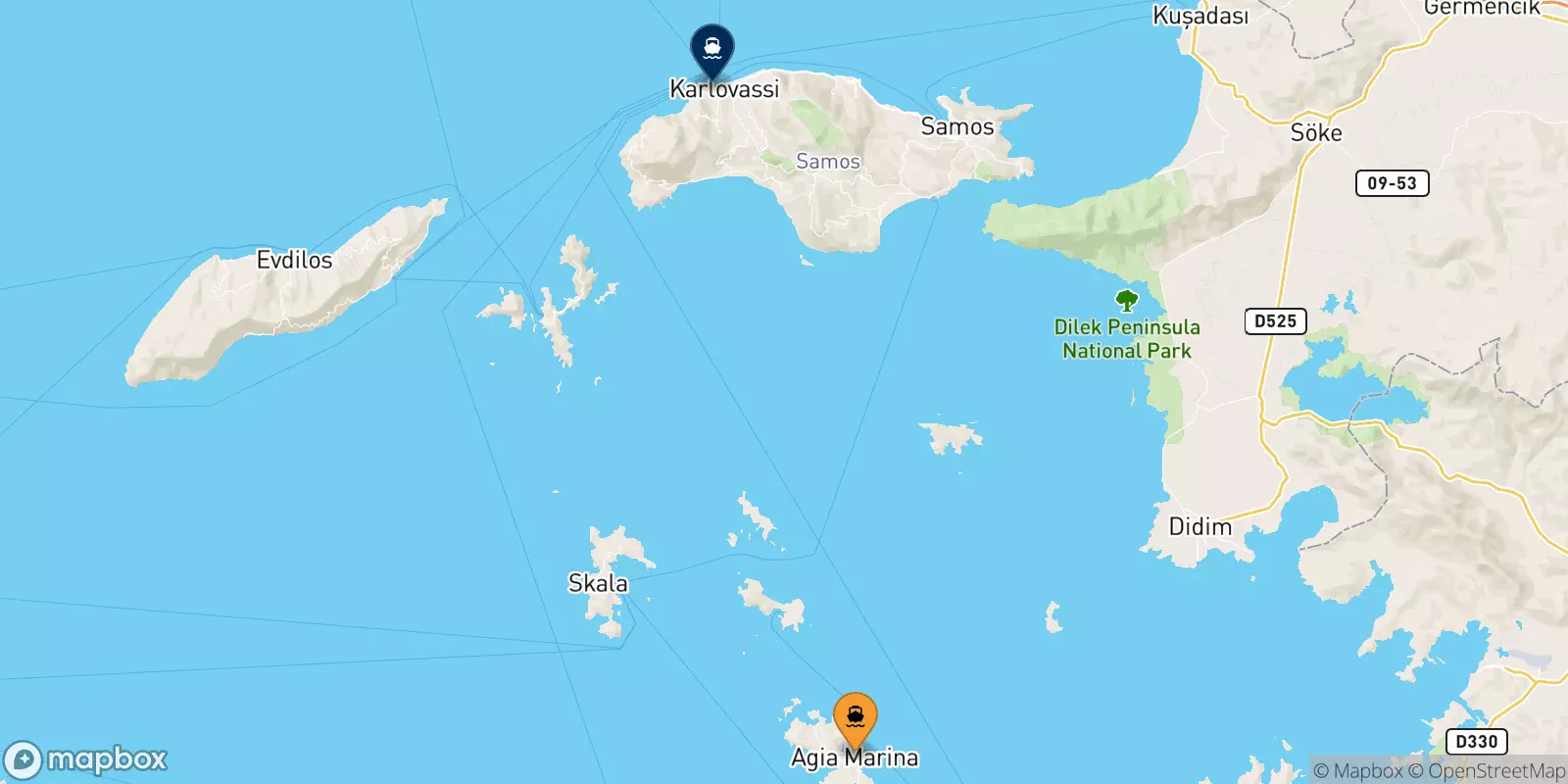 Ferries de Agia Marina (Leros) a Islas Del Egeo