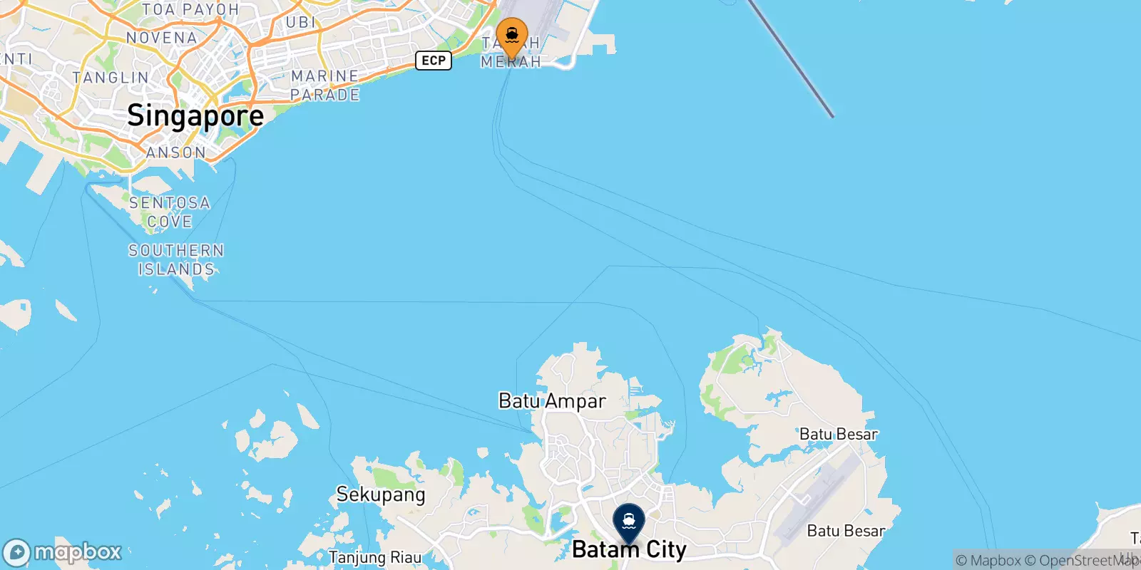 Ferries de Tanah Merah a Batam Centre