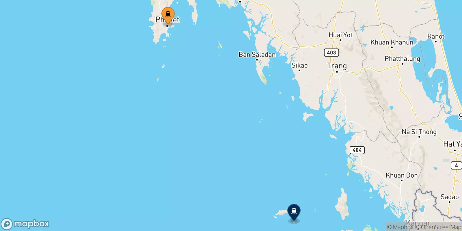 Ferries de Phuket (Rassada Pier) a Koh Lipe (Bundhaya Pier)